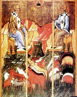 św. Błażej i Spirydon, Ikona, Szkoła Nowogrodzka, ok. 1407